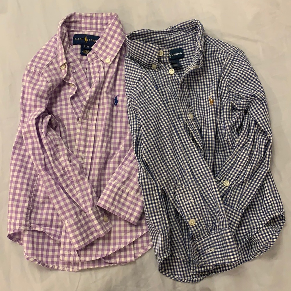 (2) EUC 2T Ralph Lauren button-up dress shirts